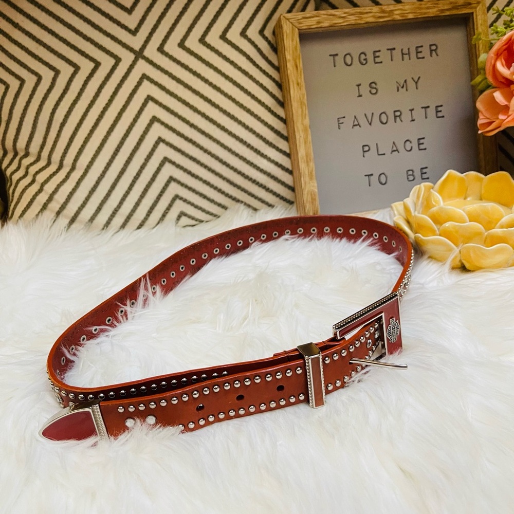 Harley Davidson Buckle Leather Brown Belt